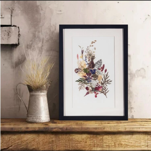 Framed pressed botanical artwork
